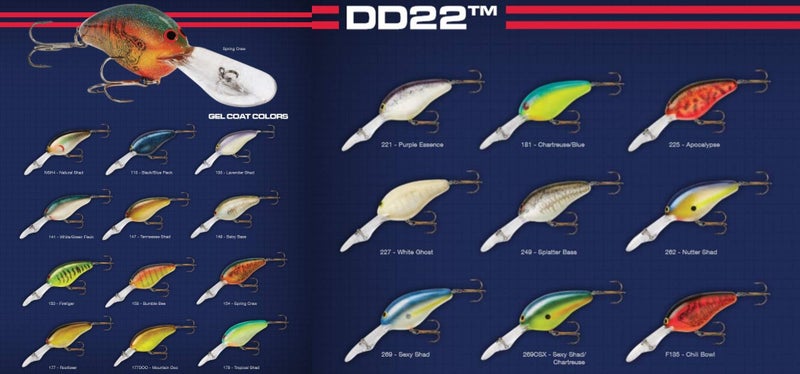 Norman Lures DD22 Deep-Diving Crankbait Bass Fishing Lure, Freshwater Fishing Accessories, 3"", 5/8 oz, White Black Green - Image 2
